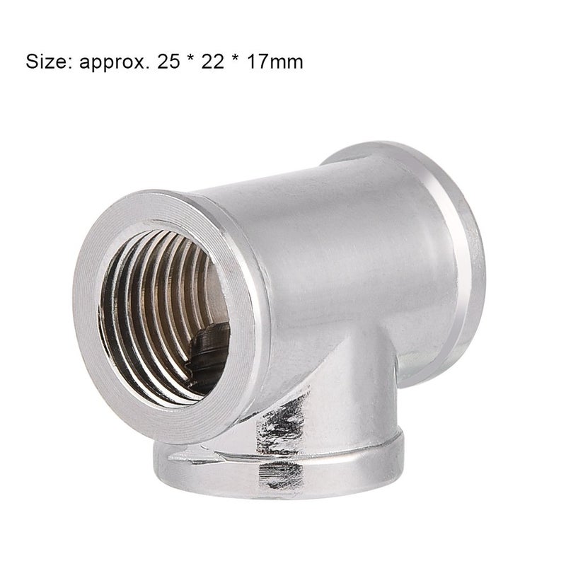 Tangxi PC Water Cooling T Type Fitting,Cooling Tube for Water Cooling Systems,17mm OD G1/4 Inner Thread 3 Way Water Cooling DIY Tube Connector - Image 2